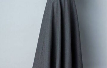 Womens Woolen Mid-Length Swing Skirt (2)