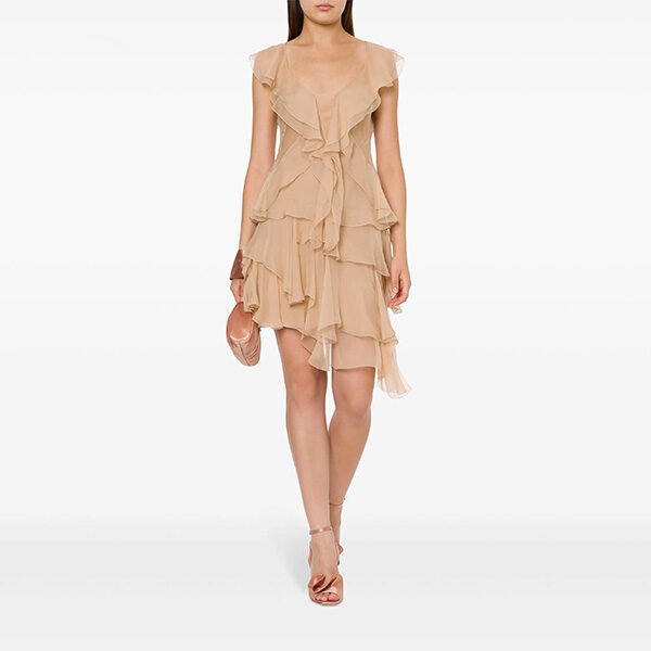 Alberta Ferretti Ruffled Silk Blouse (1) Alberta Ferretti Ruffled Silk Blouse