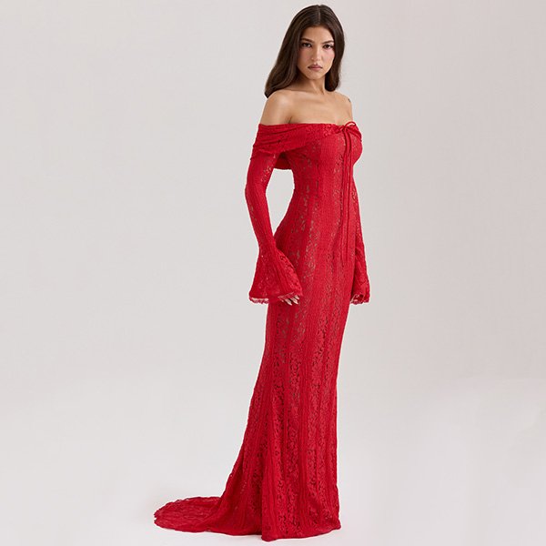 Belle Red Maxi Dress from HOUSE OF CB