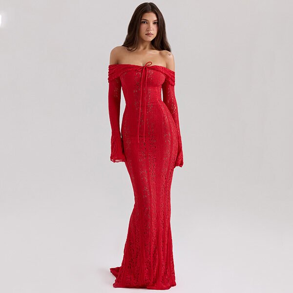 Belle Red Maxi Dress from HOUSE OF CB