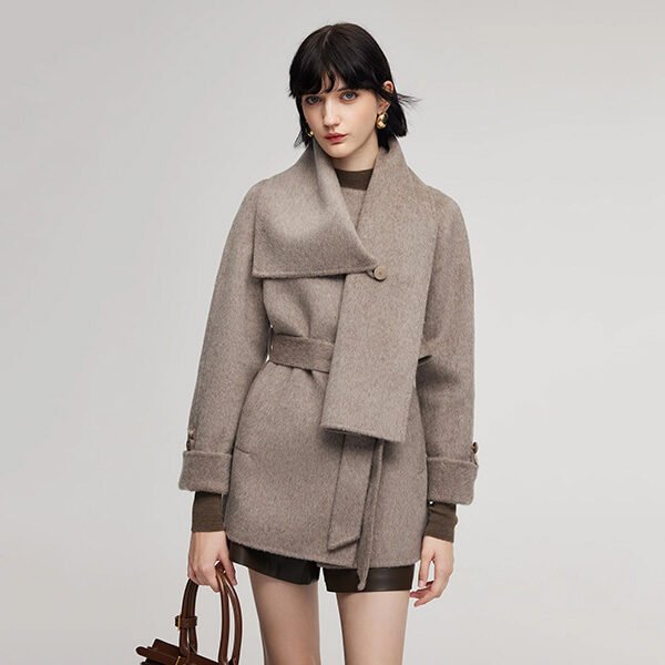 Goelia Alpaca Wool Wrap Coat