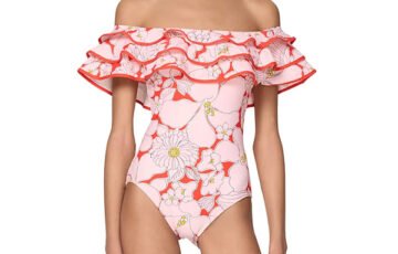 kate spade Floral Ruffle One-Piece (1)