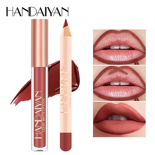 HANDAIYAN Matte Lipstick And Lip Liner Set