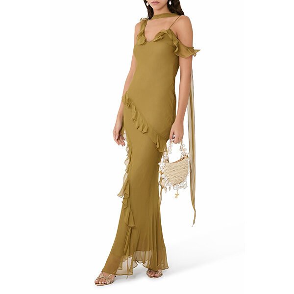 De La Vali Silk Ruffle Dress (3) De La Vali Hemera Maxi Dress