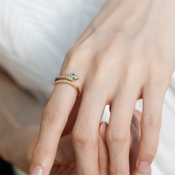 Gold-Plated Snake Ring