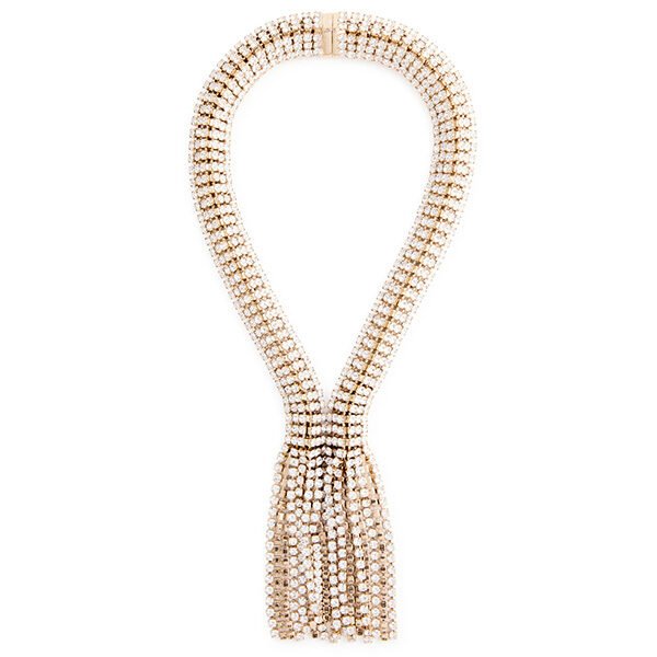Rabanne Fringed Crystal-Embellished Necklace (1) Rabanne Fringed Crystal-Embellished Necklace