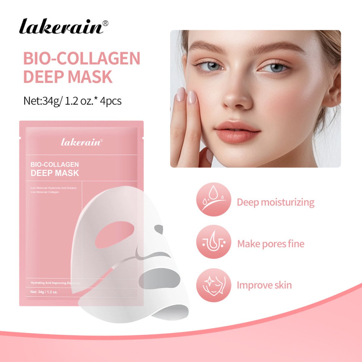 Bio Collagen Deep Mask-4 Pcs Lakerain