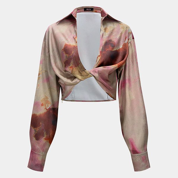 Abstract Print Twist Knot Top