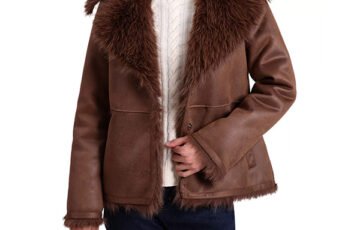 Bagatelle Faux Shearling Jacket in Java (1)