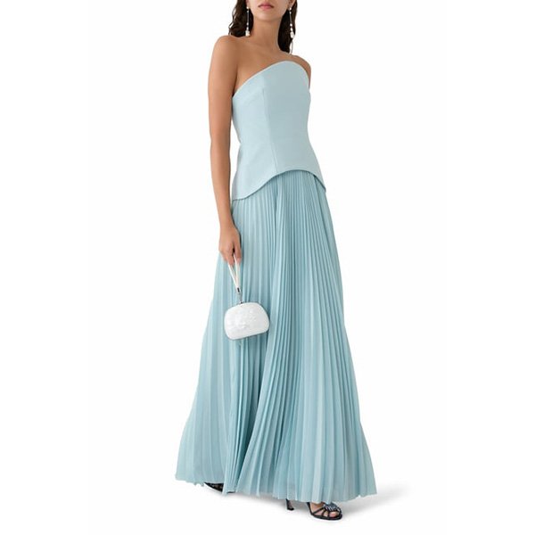 Solace London Britt Maxi Dress in Light Blue (1)