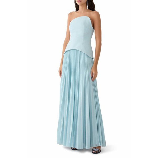 Solace London Britt Maxi Dress in Light Blue (2)