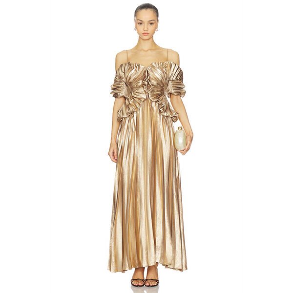 Acler Hillsome Maxi Dress in Gold (2) Acler Hillsome Maxi Dress in Gold