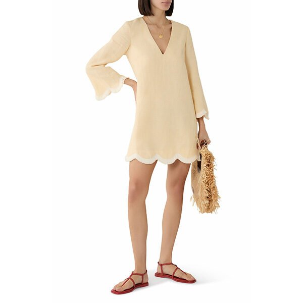 Posse Linen Kaftan Midi Dress (1) Posse Essie Kaftan Midi Dress