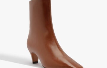 SCHUTZ Dellia Leather Bootie in Cognac (1)