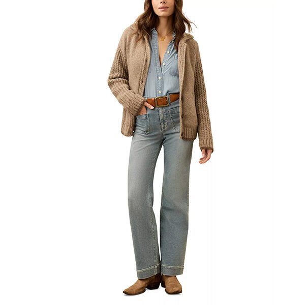 Faherty Lost Trails Cardigan in Oatmeal