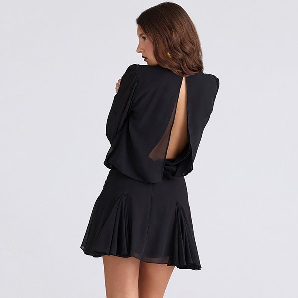 HOUSE OF CB Gianna Beaded Dress in Black 3 HOUSE OF CB Gianna Beaded Dress in Black - Image 3