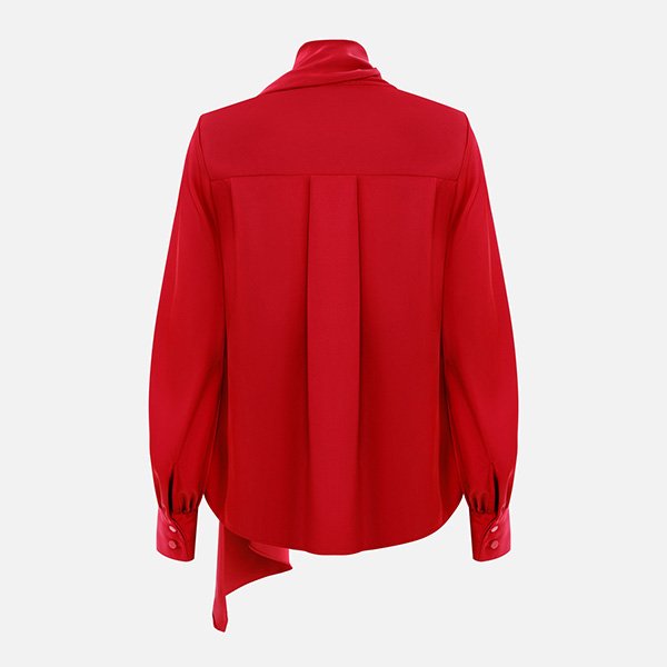 Lichi Puff Sleeve Blouse with Scarf 3 Lichi Puff Sleeve Blouse with Scarf - Image 3