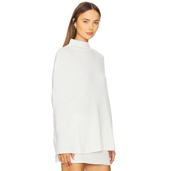 BUCI Ambrosia Knit Poncho in Marshmallow Cozy Luxury (2)