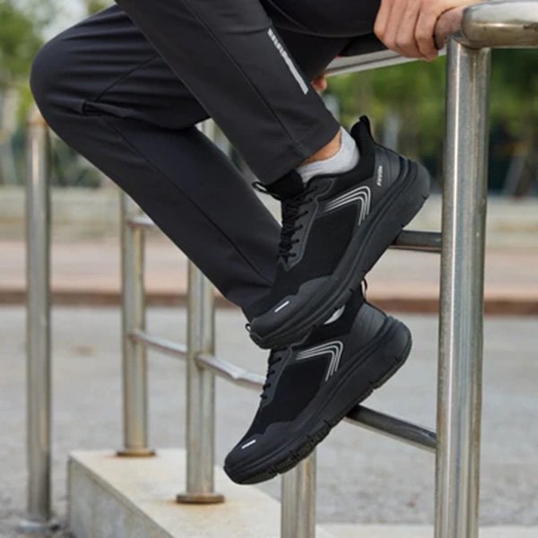 FitVille Cloud Wanderer Shoes Wide Fit Men - Jet Black (1)