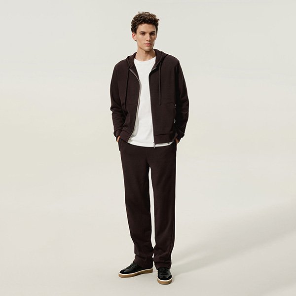 LILYSILK Men Hoodie Espresso Zip Up Hoodie (1)