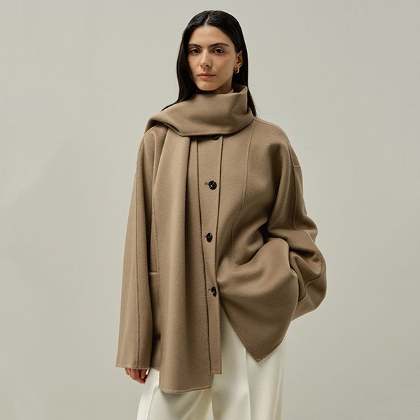 Lilysilk Wool Coat Oak | Silk Wool Coat