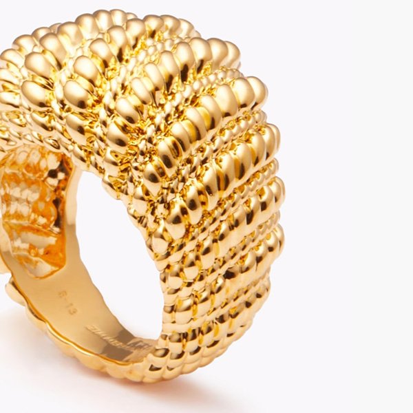 Zimmermann Gold Tone Ring Luxury Statement Jewelry (3)