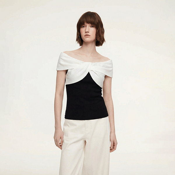 Goelia Knit Top with Bow Neck - Image 3