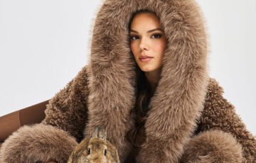 Miss Circle Faux Shearling Kali Coat in Brown (6)