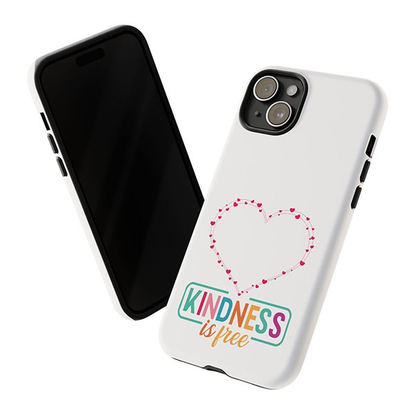 Kindness Is Free iPhone Case | Heart Graphic