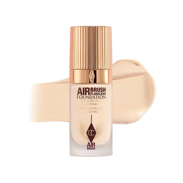 Long Lasting Foundation Charlotte Tilbury weightless hybrid base with texture swatch