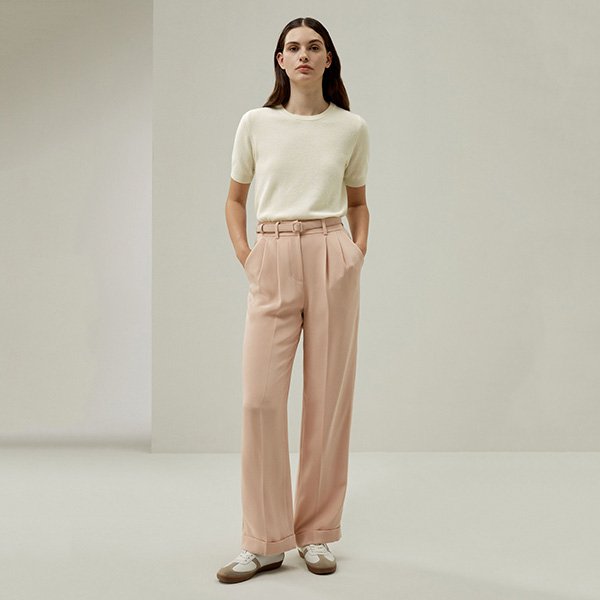 Silk Trousers - Straight-Leg Crêpe | LILYSILK