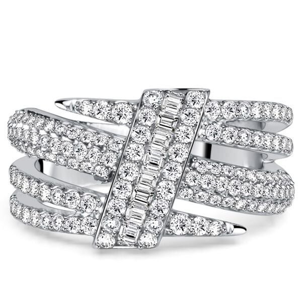 Italo Micro Pave Triple Row White