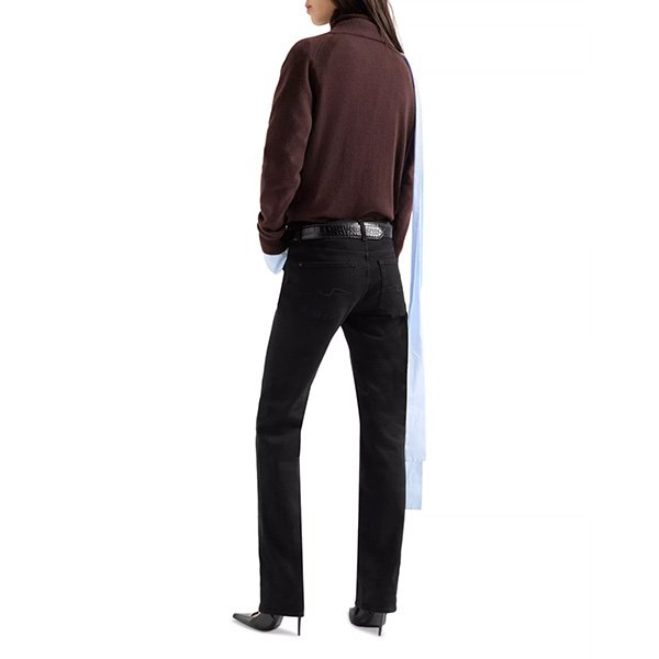 Black Jeans 7 For All Mankind The Slim Soho Night back view with mid-rise and clean slim leg