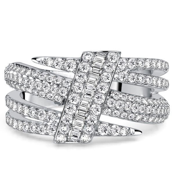 Engagement Ring - Triple Row White Sapphire | Italo