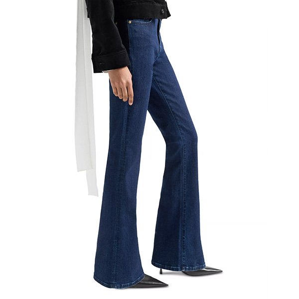 Mid Rise Jeans 7 For All Mankind Classical side view showing 33 inch inseam and sweeping flare