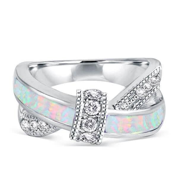 Opal Ring - Infinity Knot Wedding Band | Italo