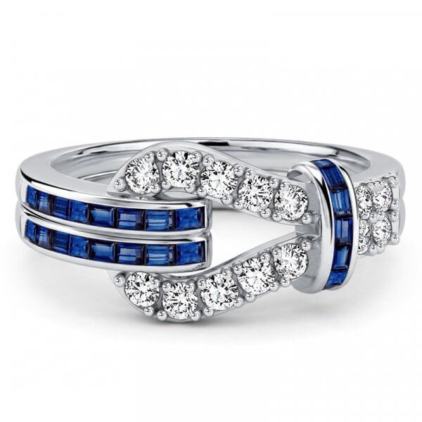 Wedding Band - Infinity Blue & White Sapphire