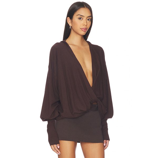 1XBLUE Twist Hoodie Brown Cotton Cropped (2) 1XBLUE Twist Hoodie | Brown Cotton Cropped