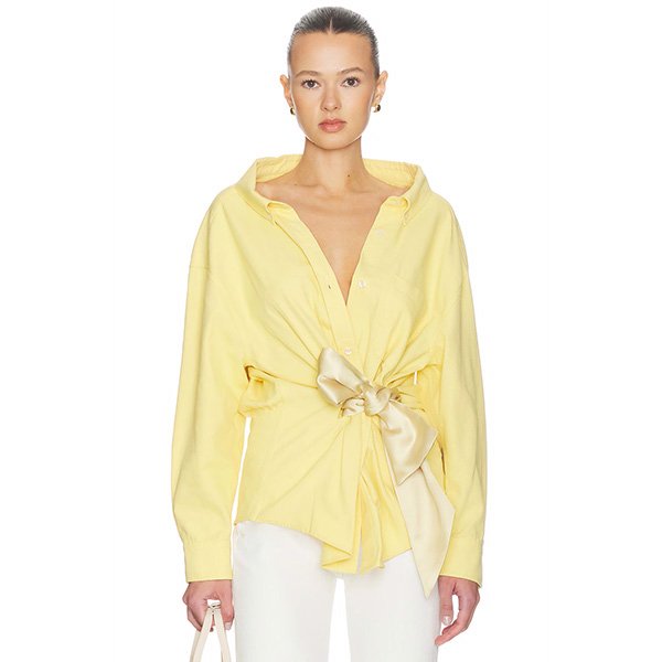 AREA Satin Knot Shirt