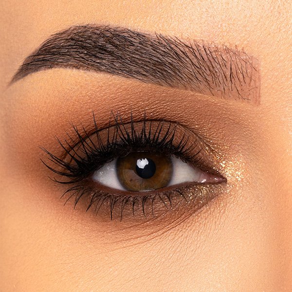 "Dose of Colors Golden Hour eyeshadow palette featuring 6 shades of rich matte browns and multi-dimensional golden shimmers for a warm sunset glow"
