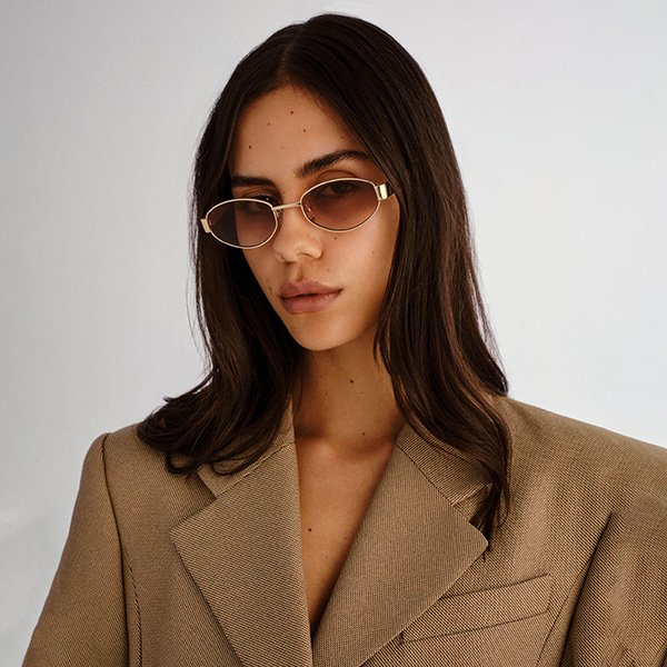 Luv Lou Boston Sunglasses | Gold & Tan Grad