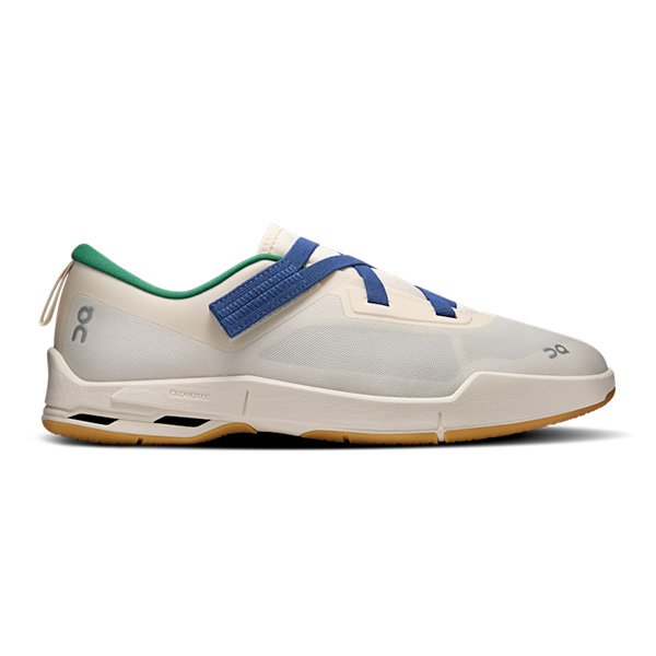 "On Running Cloudnova Moon women's shoe in Dew Spruce colorway from Zendaya collaboration, featuring elegant strap and sculpted sockliner design"
