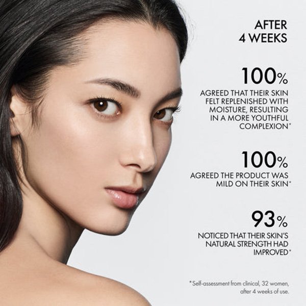 Antioxidant Essence AP Beauty 4-week clinical results infographic on radiant skin