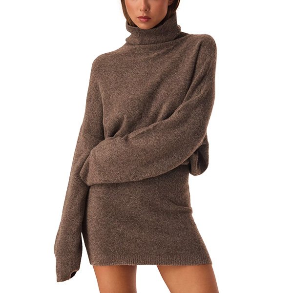 Turtleneck Dress - Marlowe Mini Ash Marle | SNDYS