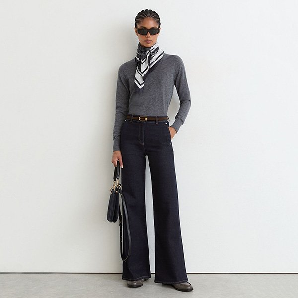 Dark Wash Jeans - Addie Wide Leg | REISS