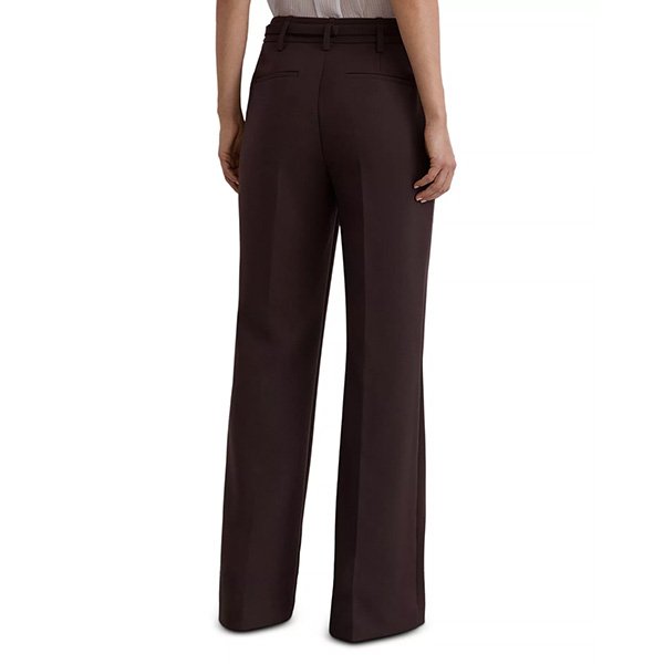 Flare Leg Pants REISS Petite Leona Grape back view showing welt pockets and flare leg