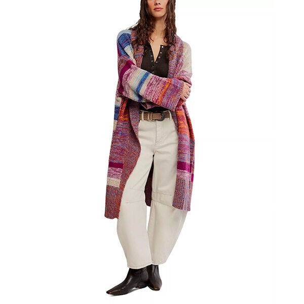 Long Cardigan - Enid Open Front Multicolor | Free People