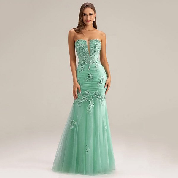 Mermaid Dress - Caspar Mint Green | AW