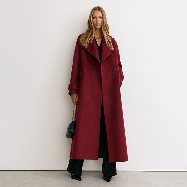 Red Coat - Alara Wool-Blend Blindseam Long | REISS