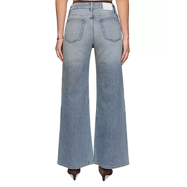 Wide Leg Jeans Z Supply Stunner Downtown wash back view with five-pocket styling and vintage fade